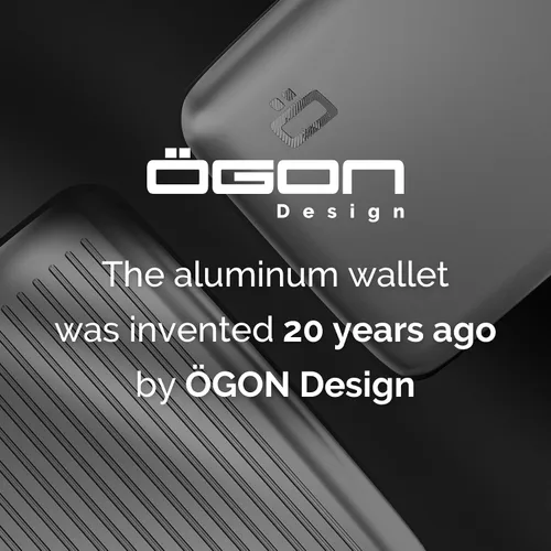 Miniatura 31 de ÖGON -DESIGNS- Portatarjetas de aluminio, protección RFID contra fraude y desmagnetización, billetera compacta, funda inteligente modelo STOCKHOLM V1