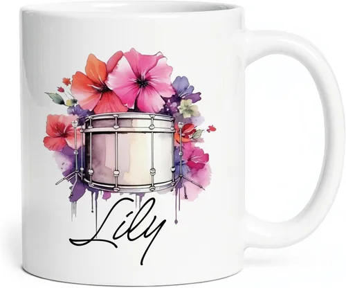 Miniatura 11 de Taza personalizada para músico 2023, taza de violín personalizada con nombre, violín y notas musicales, taza de cerámica de 11 oz y 15 onzas, taza