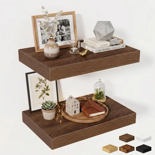 Miniatura 25 de Estantes flotantes de 48 pulgadas para pared, estante de chimenea de 10 pulgadas de profundidad, estantes flotantes de madera para pared, estantes
