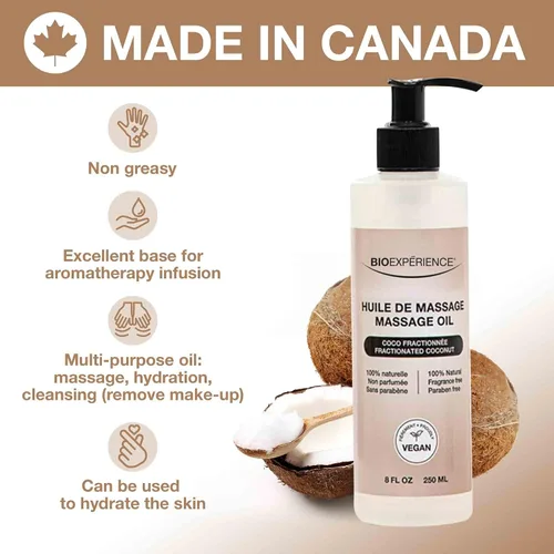 Miniatura 4 de Aceite de coco fraccionado, sin perfume, 100% natural aceite de palma sin aceite de masaje, aceite de masaje de 8 oz.