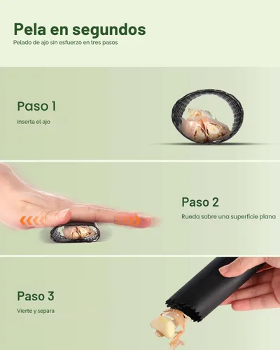 Miniatura 3 de Vantic Prensa de Ajo Basculante - Trituradora de Ajo de Acero Inoxidable, Picadora y Cortadora con Pelador y Raspador, Utensilio de Cocina Fácil