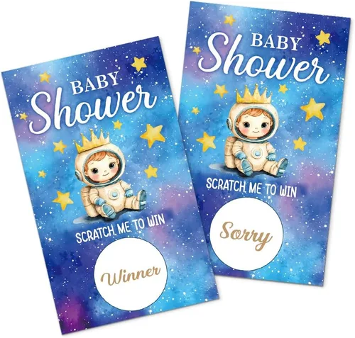 Miniatura 8 de Juego divertido de 50 piezas de Welcome To The Pack, tarjeta de rascar de lobo de nieve para baby shower, suministros de fiesta de cumpleaños