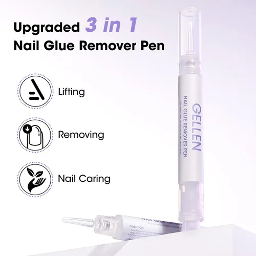 Miniatura 2 de Gellen Removedor de Pegamento para Uñas, 2 Piezas Removedor de Pegamento para Uñas para Uñas de Presión, Removedor de Gel Sin Acetona, Eliminación