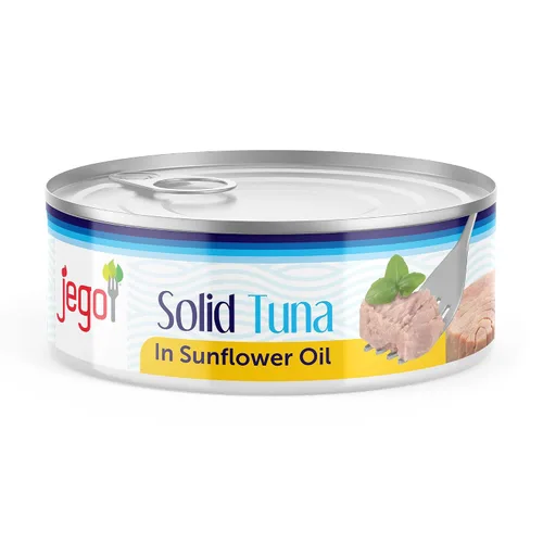 Miniatura 12 de Jego Atún sólido en aceite de girasol Atún natural silvestre Keto Bajo en carbohidratos Sin gluten Sin soja Enlatado Listo para comer