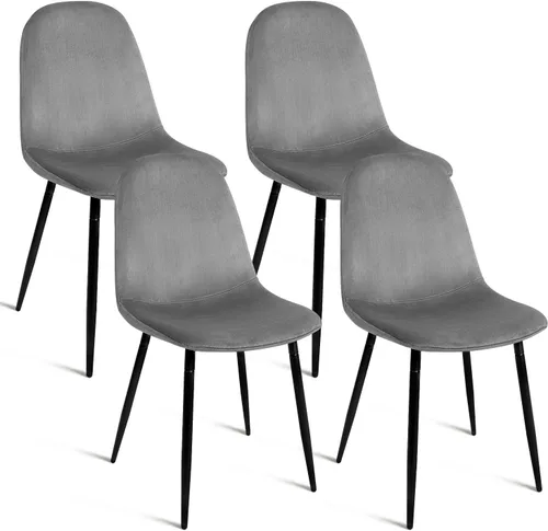 Miniatura 8 de CangLong Modern Velvet Chairs with Metal Legs