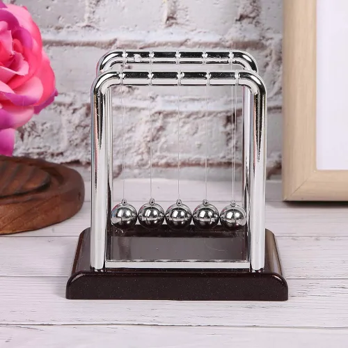 Miniatura 8 de Garosa Bolas de péndulo Newton's Laws de 3.1 x 2.8 x 3.5 in, bolas de metal balanceo de Newton para decoración de escritorio de oficina