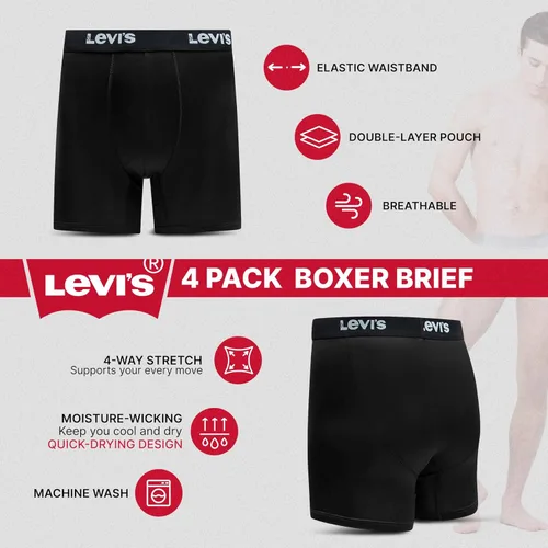 Miniatura 5 de Levi's Calzoncillos tipo bóxer de microfibra para hombre, ultra suaves, paquete de 4