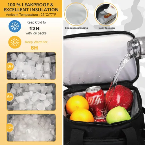 Miniatura 3 de Mochila térmica táctica, mochila de almuerzo para hombres y adultos, para trabajo con asa, mochila térmica suave aislada, impermeable, a prueba