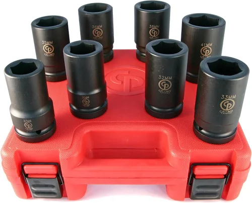 Miniatura 19 de Chicago Pneumatic SS814D - Unidad cuadrada de 1 pulgada, métrica profunda, 6 puntos, juego de llaves de impacto (4 piezas)