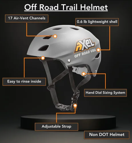 Miniatura 4 de Casco Axel Off Road para senderos Casco súper ligero y ajustable para todoterreno y escaladores de roca en Jeep, UTV, SXS, Buggy