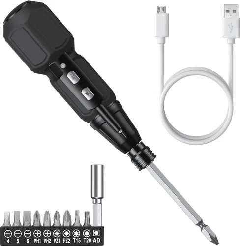 Miniatura 12 de AMIR Destornillador eléctrico inalámbrico recargable, juego de destornilladores eléctricos, kit de herramientas de reparación automática portátil