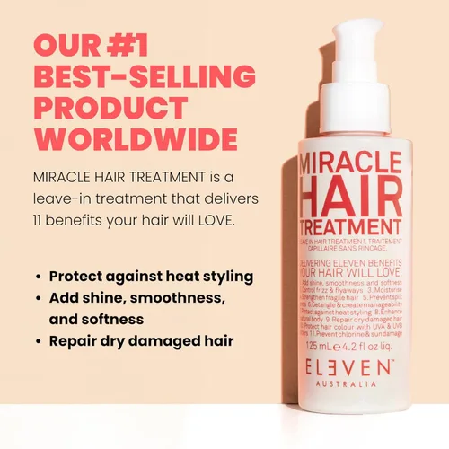 Miniatura 2 de ELEVEN AUSTRALIA Miracle Leave In Hair Treatment - Productos para el cuidado del cabello rizado y lacio para mujeres y hombres, protección térmica