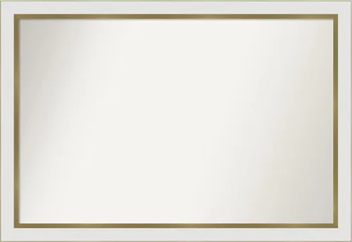 Miniatura 28 de Amanti Art Espejo de baño blanco para sobre el fregadero, 30 x 35 pulgadas, espejo de tocador rectangular estrecho de Eva de oro blanco, marco