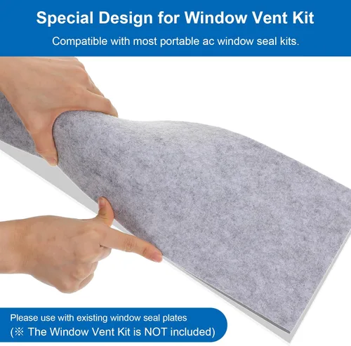 Miniatura 7 de Paquete de 3 paneles de espuma aislados para ventilación de ventana de aire acondicionado portátil, paneles de sellado de aislamiento de doble capa