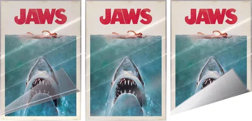 Miniatura 3 de Jaws - Póster de película (estilo regular, retro, vintage, tamaño: 24 x 36 pulgadas) (póster laminado)
