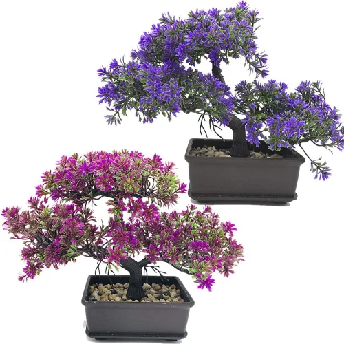 Árbol bonsái artificial, planta artificial en maceta, plantas artificiales de bonsái de pino japonés para decoración del hogar en interiores,