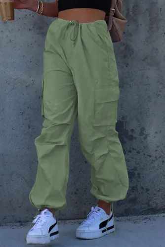 Miniatura 3 de EVALESS Pantalones cargo para mujer, holgados, con cordón, ligeros, atléticos, con bolsillos, para senderismo