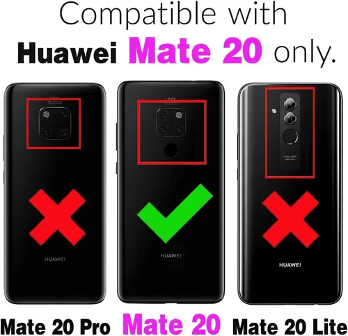 Miniatura 2 de Asuwish Funda de teléfono para Huawei Mate 20 con protector de pantalla de vidrio templado y accesorios para celda, TPU suave, protección de cuerpo