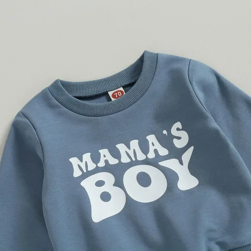 Miniatura 5 de Conjunto de sudadera con letras y pantalones deportivos para bebé recién nacido, para otoño e invierno
