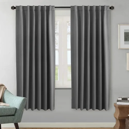 Miniatura 191 de H.VERSAILTEX Cortinas opacas con aislamiento térmico, paneles de tratamiento de ventana, cortinas opacas para oscurecer la habitación, cortinas Gris