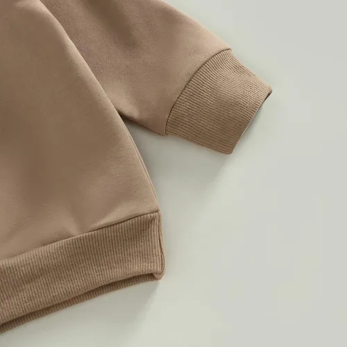 Miniatura 102 de Conjunto de 2 piezas de sudadera de manga larga con cuello redondo y pantalones casuales para bebés y niños pequeños