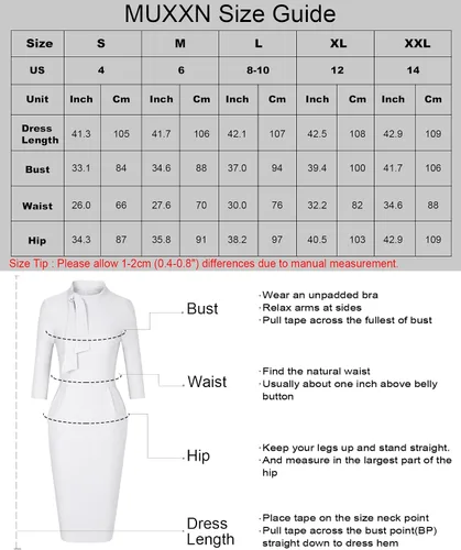 Miniatura 6 de Muxxn - Vestido de cóctel con bolsillo para mujer, diseño clásico vintage