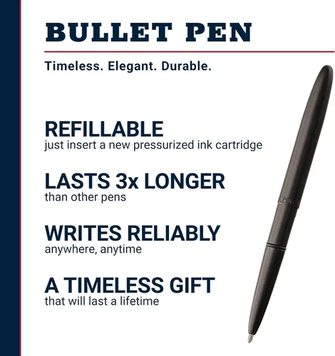Miniatura 2 de Fisher Bolígrafo Espacial Bullet, Bolígrafo de Bola, Latón, Negro Mate, Tinta Negra, Caja de Regalo