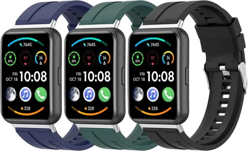 Correa de muñeca compatible con Huawei Watch Fit 2 bandas, pulsera de silicona suave compatible con Huawei Watch Fit 2 correas de repuesto Paquete