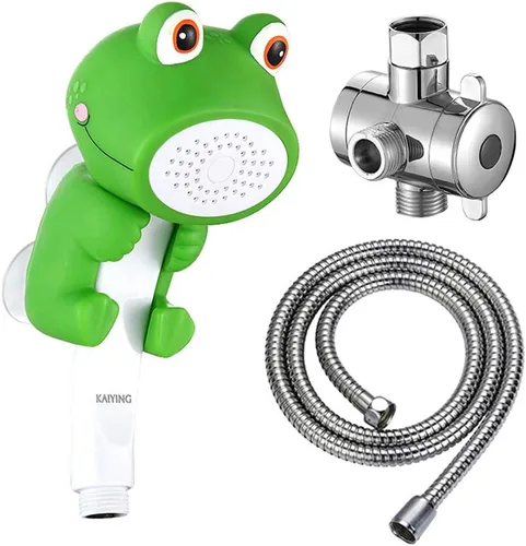 Miniatura 6 de KAIYING Cabezal de ducha de mano para niños, cabezal de ducha con rociador de flujo de agua de dibujos animados, accesorios de baño para bebés
