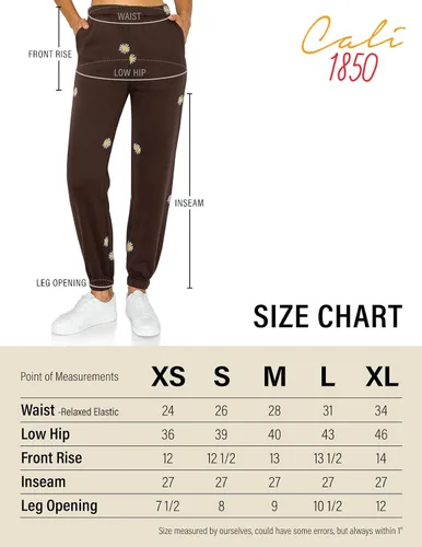 Miniatura 4 de Cali1850 Womens Embroidery Jogger Sweatpants Drawstring Elastic Waistband Casual Soft Comfy Pants with Pockets