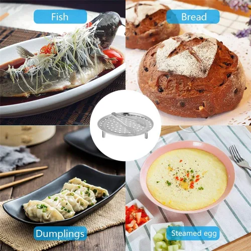 Miniatura 7 de Paquete de 2 recipientes a presión de 9-1/4 pulgadas de acero inoxidable para conservas de alimentos, alambre cruzado con patas desmontables