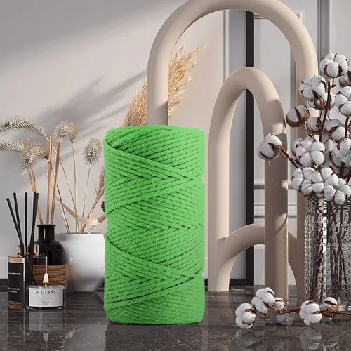 Miniatura 7 de Cordón de algodón para macramé de 5mm x 109 yardas, ZUEXT 100% natural hecho a mano con 4 hebras trenzadas y torcidas de algodón para colgar plantas