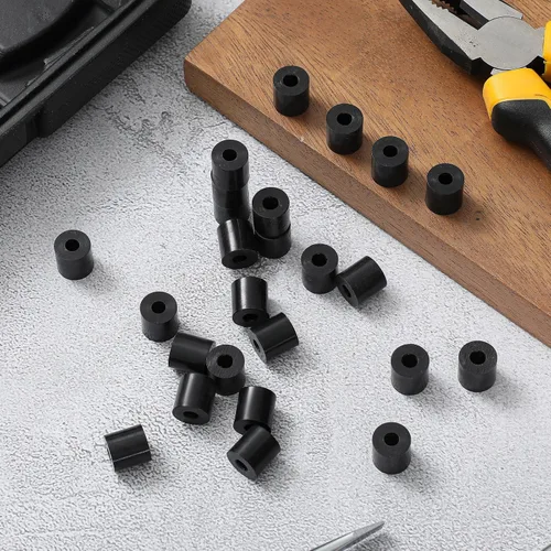 Miniatura 4 de Pasimy 200 piezas de espaciadores de nylon negro de 1/2 pulg. de espesor, 1/2 pulg. de diámetro exterior, 0.194 pulg. de diámetro