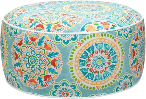 Miniatura 19 de FUNHOME Taburete inflable otomano con asa, reposapiés para todo tipo de clima, asiento de 20 pulgadas de diámetro x 9 pulgadas de alto, taburete