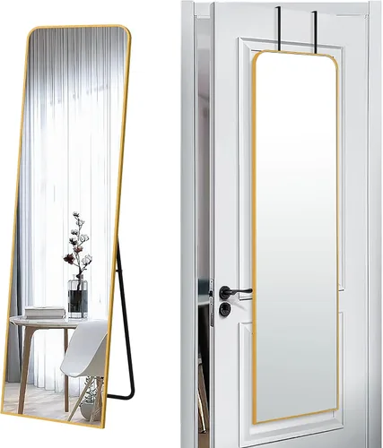 Miniatura 11 de SCWF-GZ - Espejo rectangular de longitud completa de 20x30 pulgadas, para montar en la pared, colgante o apoyado contra la pared, con marco de metal