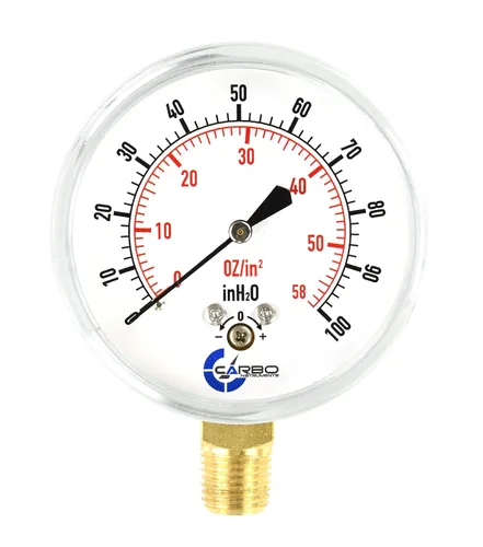 Miniatura 9 de Medidor de cápsula de baja presión de diafragma, esfera de 2-1/2", rango de 5 PSI, montaje inferior NPT de 1/4", caja de acero cromado, internos