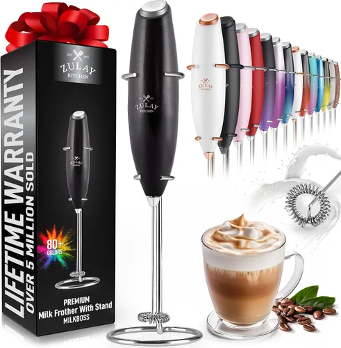 Miniatura 21 de Zulay Milk Boss Espumador de leche potente manual, hace espuma para latte, batidor para mezclar bebidas, café, miniespumador para capuchino, frappé