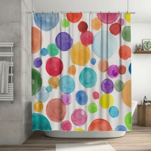 Miniatura 4 de Ansouyi Juego de 4 cortinas de ducha de baño con alfombras antideslizantes, cubierta para tapa de inodoro y tapete de baño, juego de cortina