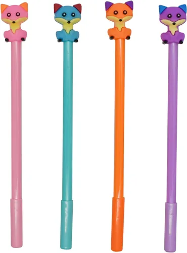 Miniatura 9 de 12 Uds Kawaii Fox Bolígrafos Novedad Animal Gel Pen Foxes Pen 0.020 in Tinta Negra Para La Escuela Casa Oficina Papelería Tienda