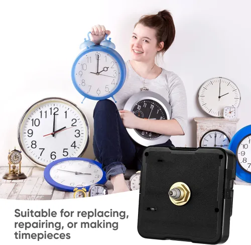 Miniatura 5 de Healifty Mecanismo de movimiento de reloj de cuarzo de 2.20 x 0.62 pulgadas, funciona con pilas, repuesto de reloj de pared, piezas de reparación