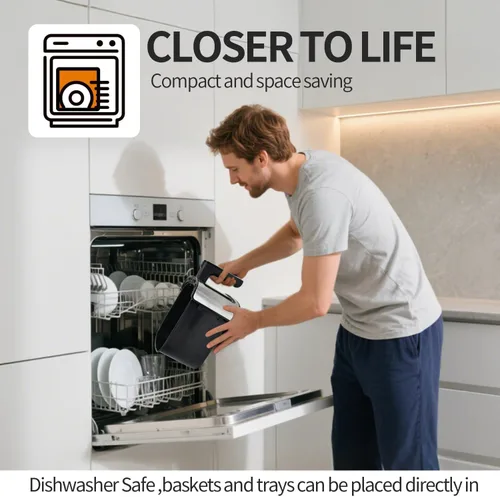 Miniatura 6 de TomaChef Freidora de aire 10 en 1, 5.3QT compacta sin aceite con ventana visible y canasta apta para lavaplatos, cocina saludable, control digital