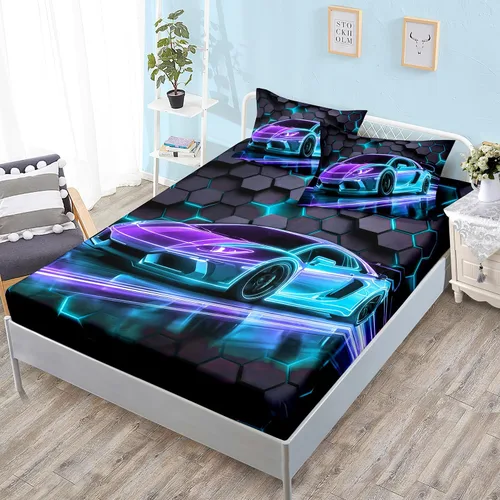 Miniatura 32 de HOSIMA Juego de ropa de cama, sábanas de microfibra de bolsillo profundo tamaño Queen de 61"×81" con 2 fundas de almohada, ropa de cama
