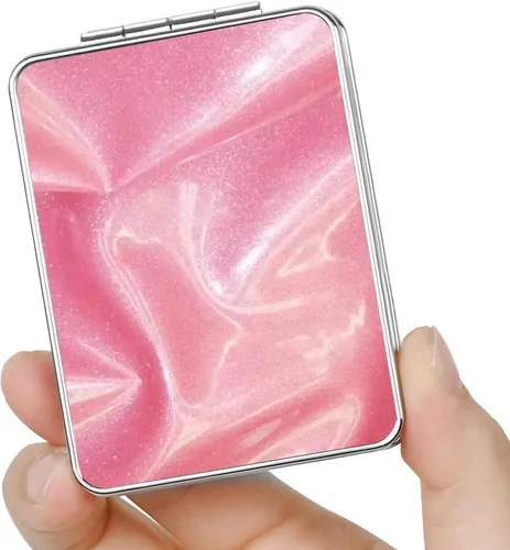 Miniatura 14 de Espejo de bolsillo, pequeño espejo de viaje con aumento, espejo cosmético portátil de doble cara con aumento para uso diario (2 flores)