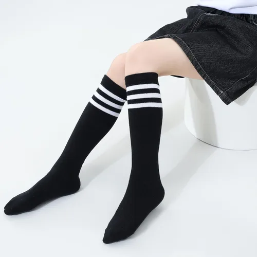 Miniatura 11 de TOCONFFON Calcetines de tubo hasta la rodilla para niños, niñas y adolescentes, calcetines deportivos de algodón para la escuela de fútbol, uniforme