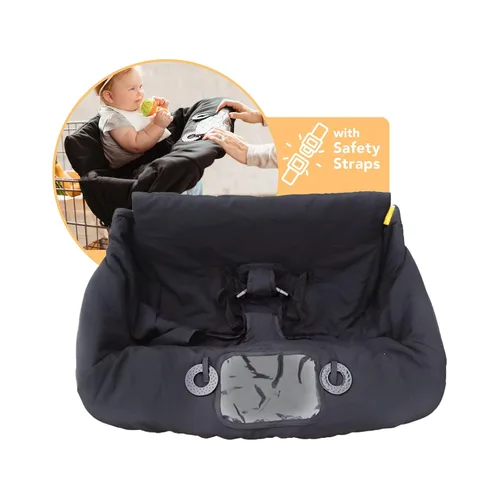 Miniatura 8 de Binxy Baby Funda para silla alta 2 en 1 y funda para carrito de compras para bebé, funda cómoda para carrito de comestibles, funda de carrito