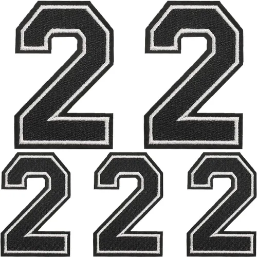 Parches de números para planchar, 5 piezas de parches de números bordados completos para ropa, vestido, sombrero, jeans, accesorios de bricolaje,