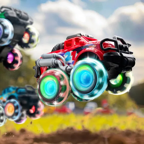 Miniatura 6 de Vroomix Paquete de 3 Camiones Monstruo de Juguete - Camión de Juguete con Ruedas LED Intermitentes - Autos que se Iluminan para Niños Pequeños