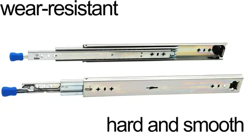 Miniatura 3 de 1 par de guías de cajón de bloqueo resistentes de 20 pulgadas y 260 libras con tornillos, extensión completa de montaje lateral, 3 rodamientos