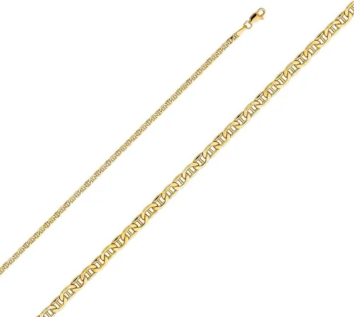 Miniatura 2 de Wellingsale 14K Hollow Gold Mariner Chains (Select Options)