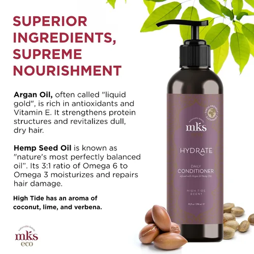Miniatura 4 de Earthly Body MKS eco Hydrate Conditioner – Nutre e hidrata el cabello, protege contra la rotura – Aceite de argán marroquí, aceite de semilla